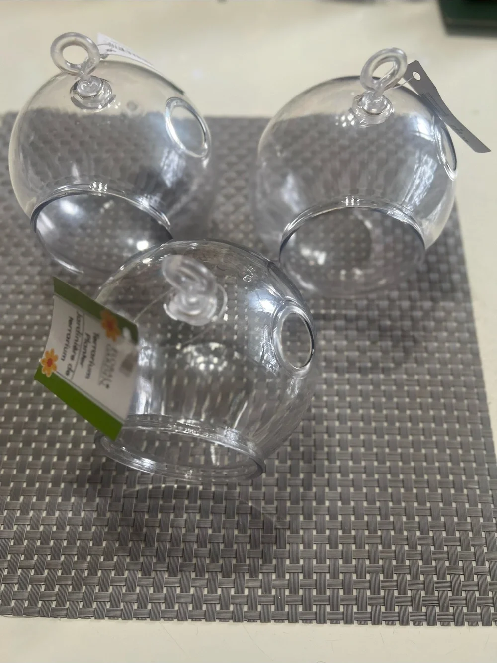 Clear Plastic Hanging Terrarium - Set of 3